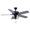 Vaxcel Reed 48-in. Matte Black Farmhouse Ceiling Fan with LED Cage Light Kit and Pull Chains F0099 - alternate 1